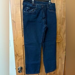 Jaguar Men's Dark Blue flannel lined Jeans - Classic Straight Fit 36 x 30